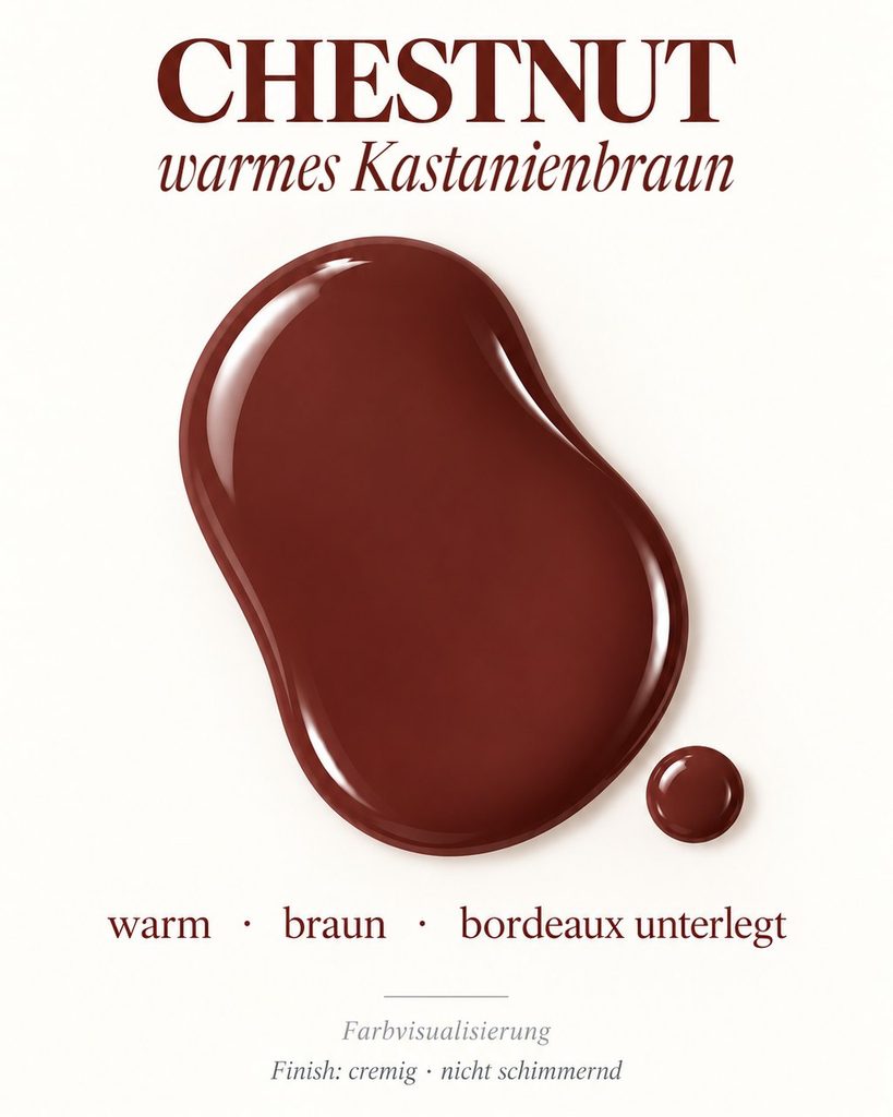 KI-Farbvisualisierung Manucurist Green Flash Chestnut, warmes Kastanienbraun