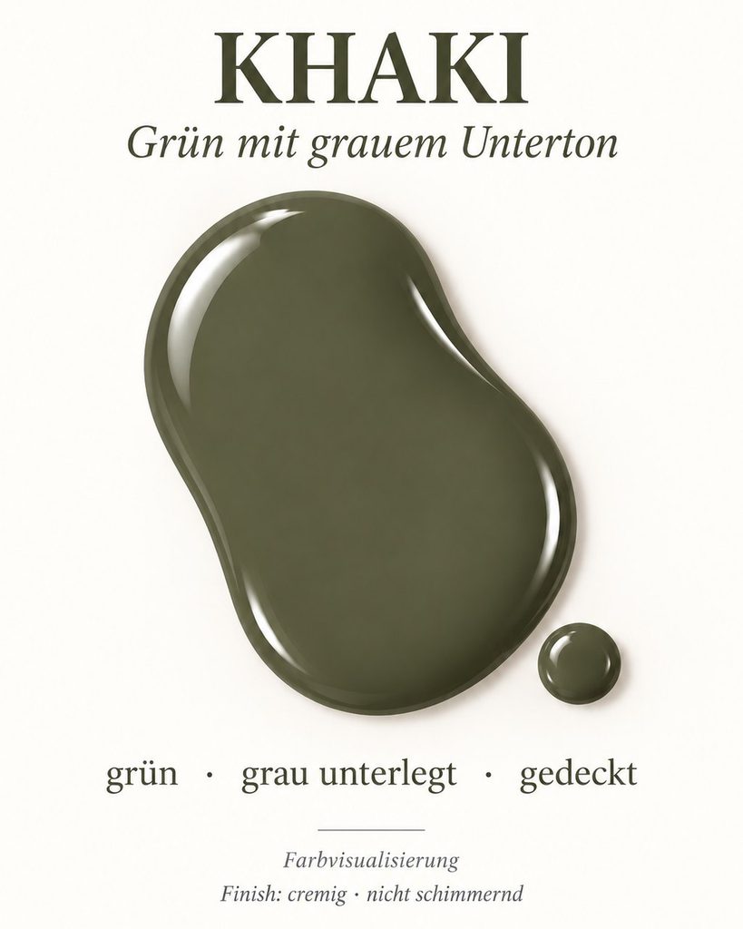 KI-Farbvisualisierung Manucurist Green Flash Khaki, Grün mit grauem Unterton