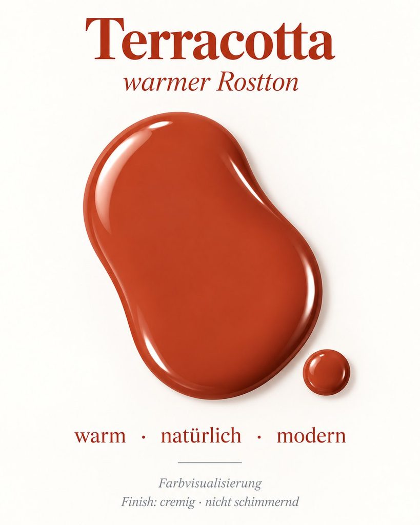 KI-Farbvisualisierung Manucurist Green Flash Terracotta, warmer Rostton