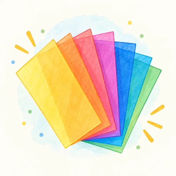 Illustration von buntem Transparentpapier